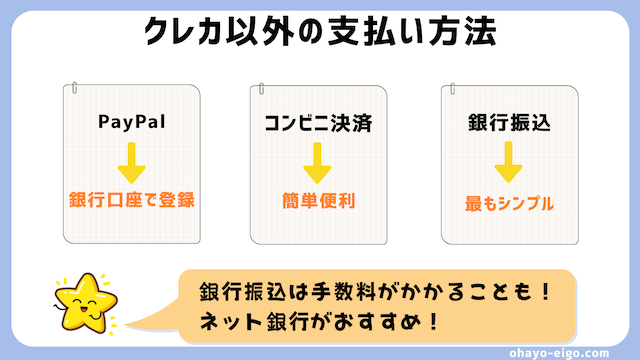クレジットカード登録不要！オンライン英会話の支払い方法