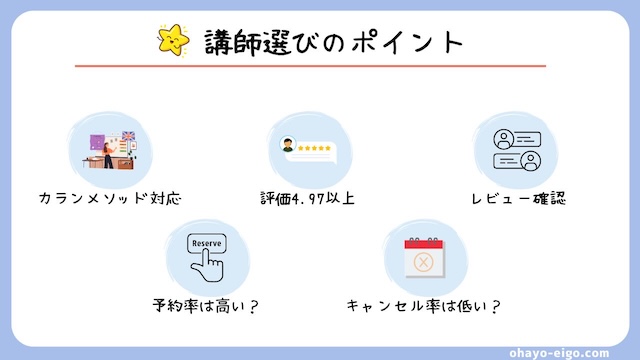 ネイティブキャンプで失敗しない講師の選び方【５つのポイント】