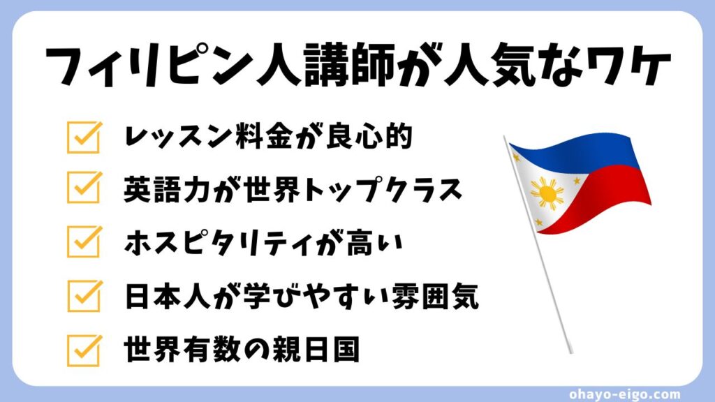 オンライン英会話でフィリピン人講師が人気なワケ