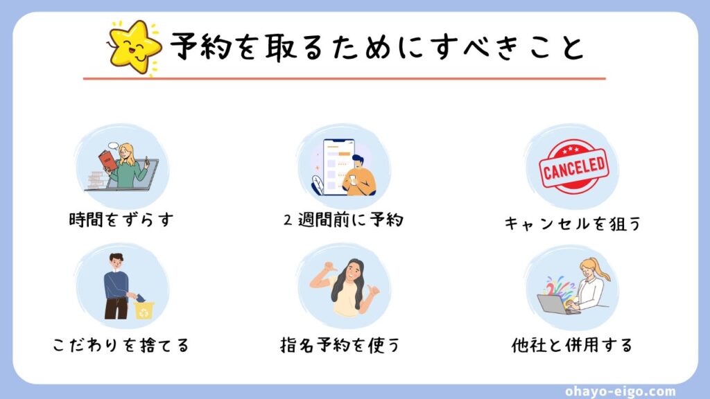 QQEnglishで「予約が取れない」６つの対策