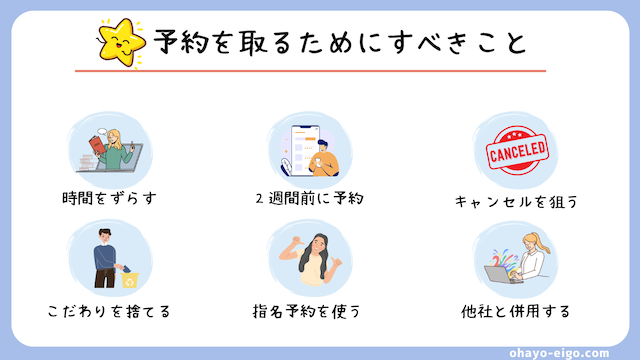 QQEnglishで「予約が取れない」６つの対策