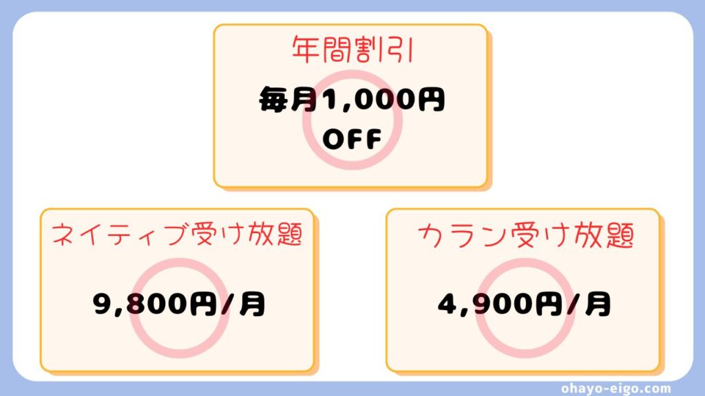 ネイティブキャンプの３つのオプション